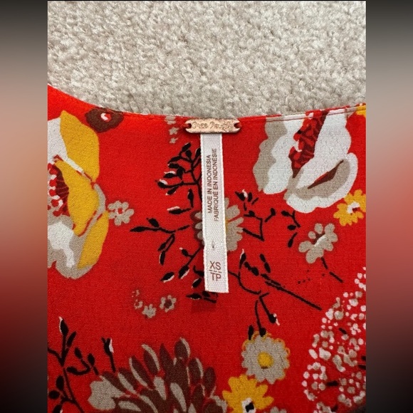 Free People Floral Red Wrap Maxi Dress - Picture 2 of 4